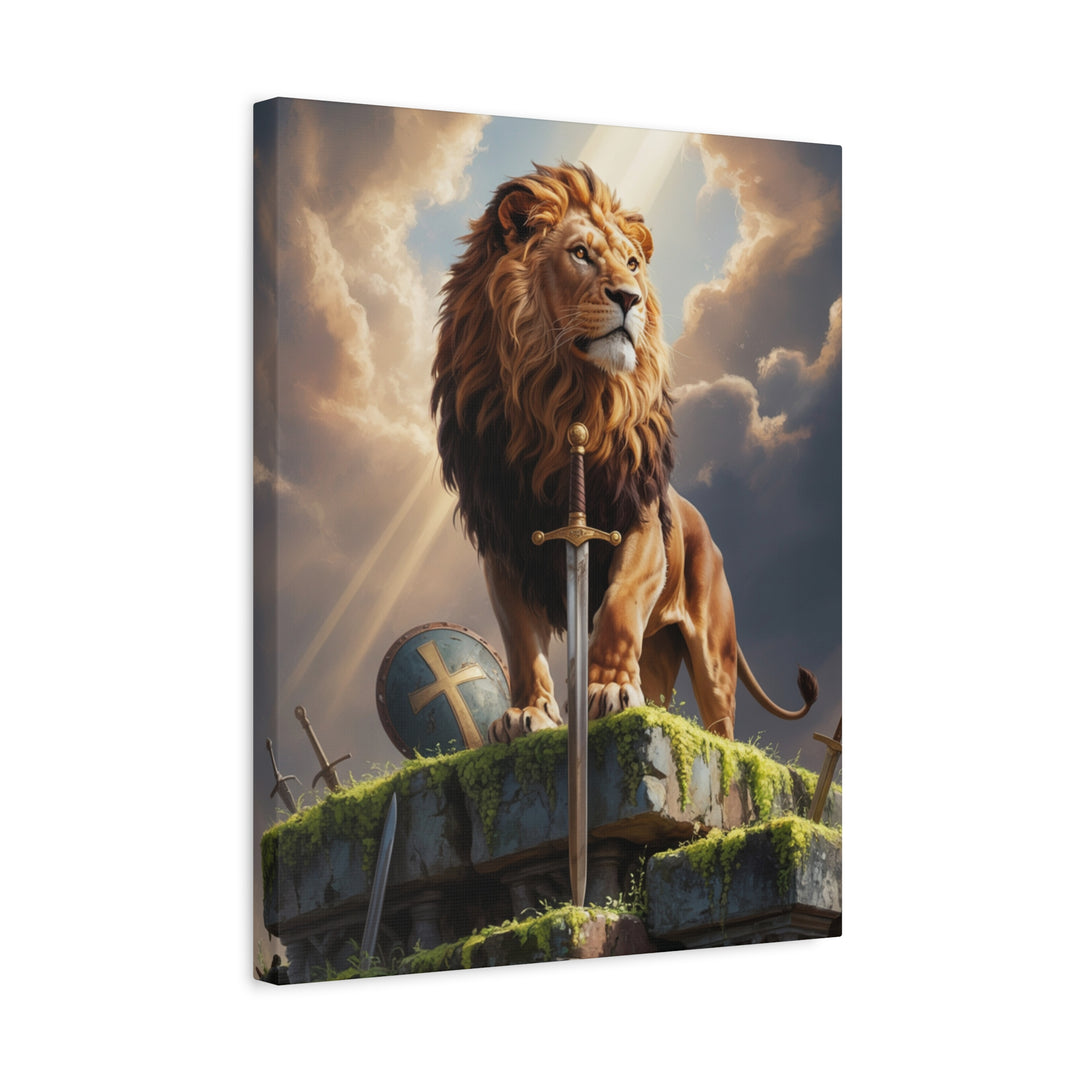 Canvas Art, Lion of Judah Verse, Christian Men's Wall Decor, Father's Day Gift, Revelation 5:5