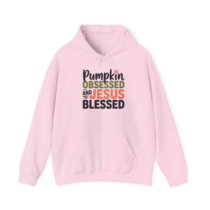 Hooded Sweatshirt - Pumpkin Obsessed and Jesus Blessed Fall Design