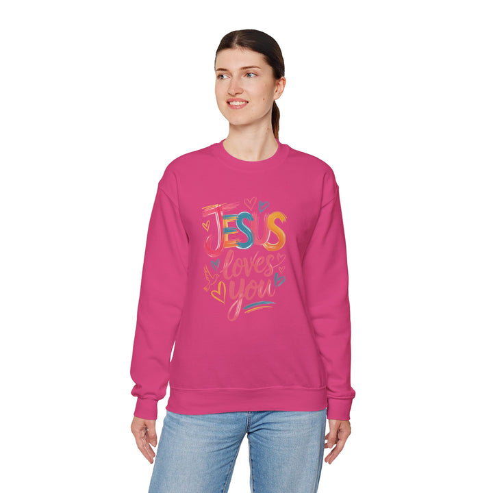Jesus Loves You Crewneck Sweatshirt - Cozy Unisex Gift, Christian Apparel, Faith-Based Fashion, Inspirational Layering Piece, Ideal [...]