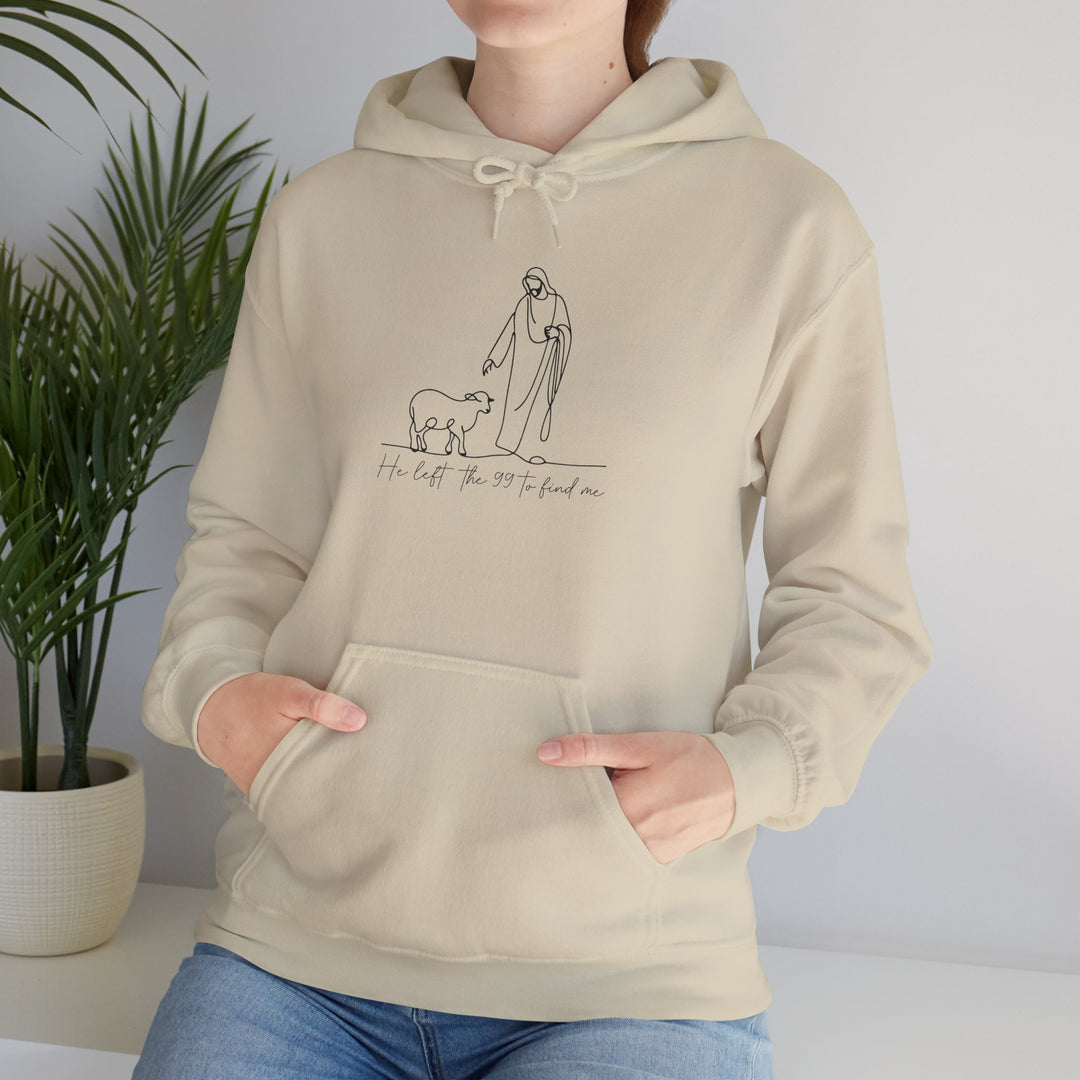 Christian Jesus and Lamb Hoodie Sweatshirt - 'He left the 99 to find me'