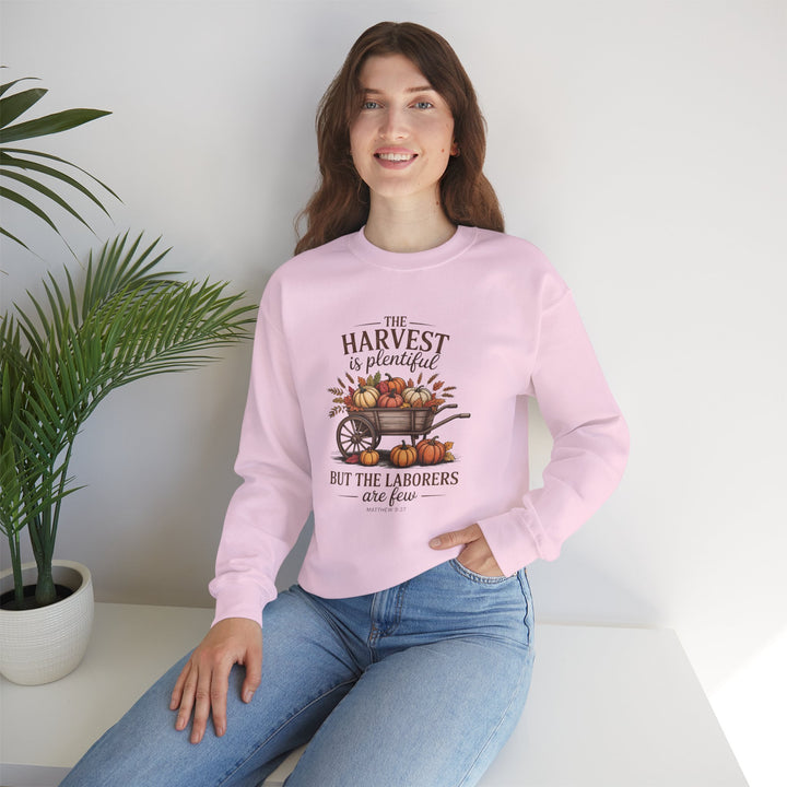Autumn Harvest Hoodie with Matthew 9:37 Scripture Design