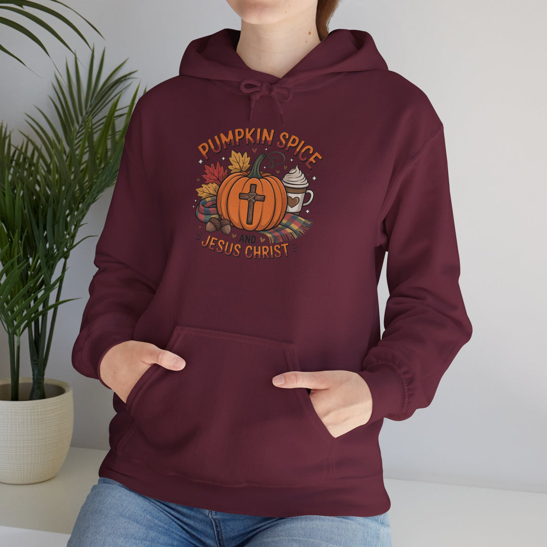 Fall Pumpkin Spice and Jesus Christ Hoodie Sweatshirt