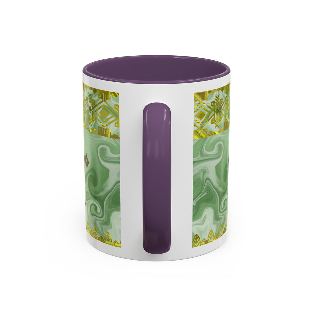 Gold Cross on Mint Marble – Elegant Christian Mug