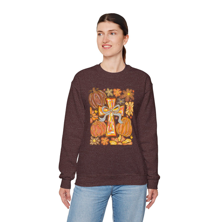 Fall Harvest Crewneck Sweatshirt, Autumn Sweatshirt, Thanksgiving Gift, Unisex Fall Apparel, Cozy Pumpkin Sweatshirt