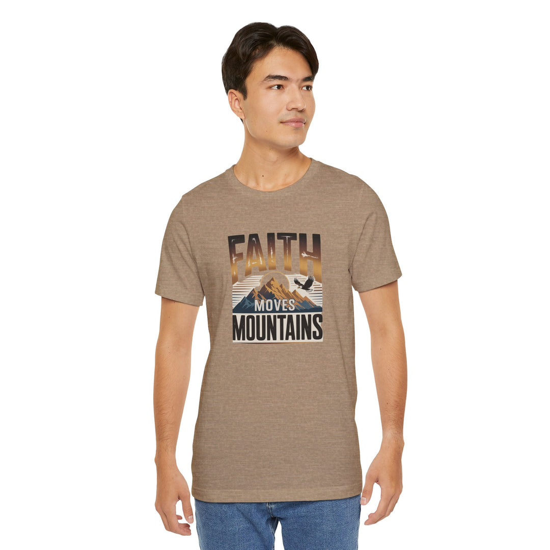 Faith Moves Mountains Tee, Inspirational Shirt, Motivational T-Shirt, Gift for Nature Lovers, Unisex Casual Wear