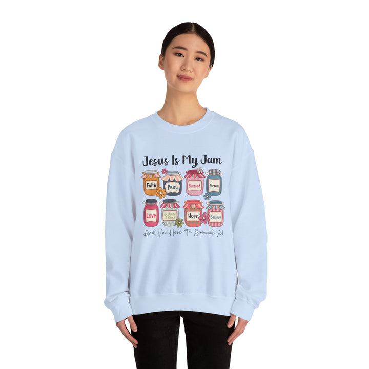 Jesus Is My Jam Sweatshirt, Unisex Crewneck, Comfort Wear, Christian Apparel, Perfect Gift for Faith Celebrations, Everyday Casual