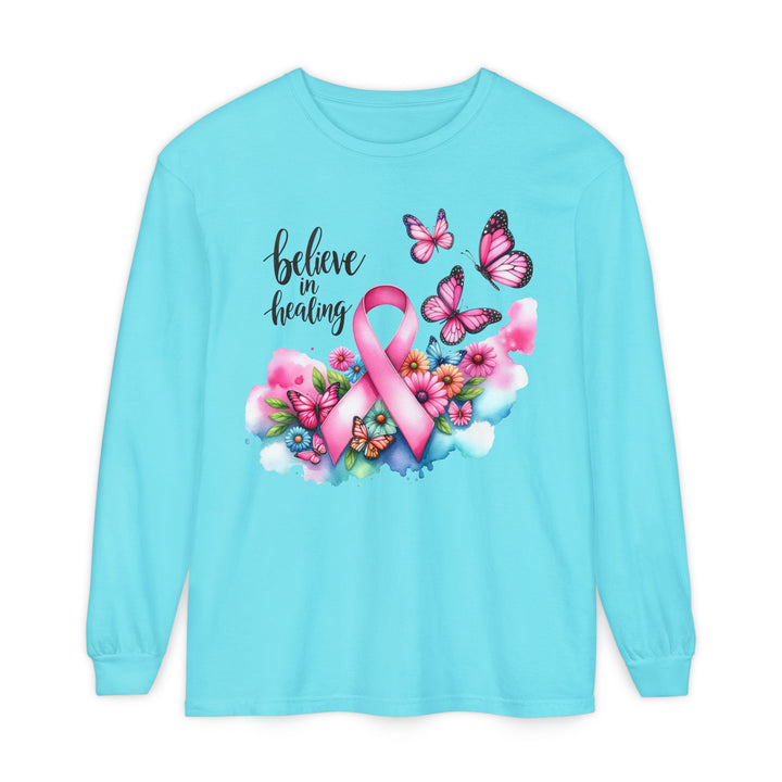 Breast Cancer Awareness Long Sleeve Tee, Supportive Gift, Inspirational Shirt for Women, Hope, Healing, Mother’s Day, Fundraising Event