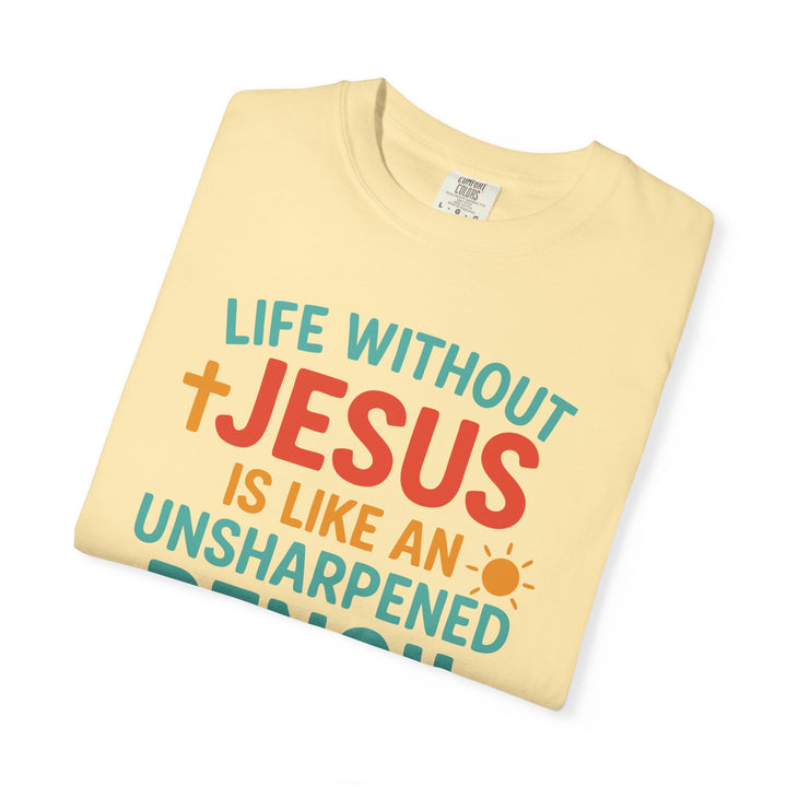 Christian Message Unisex T-shirt with Pencil Design