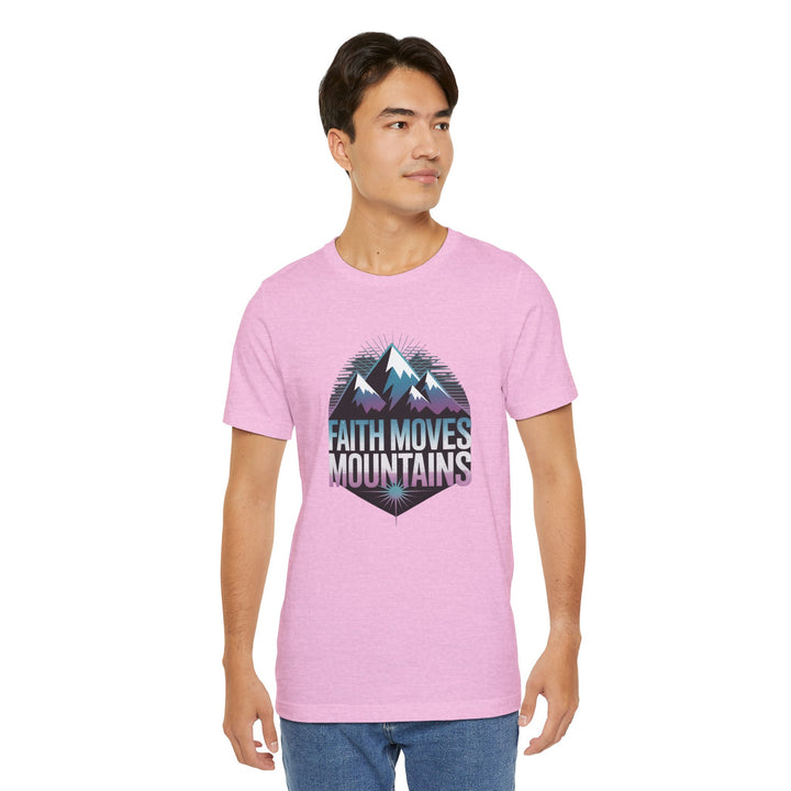Faith Moves Mountains - Unisex Short Sleeve Tee, Motivational Shirt, Inspirational Gift, Adventurer Tee, Outdoor Apparel