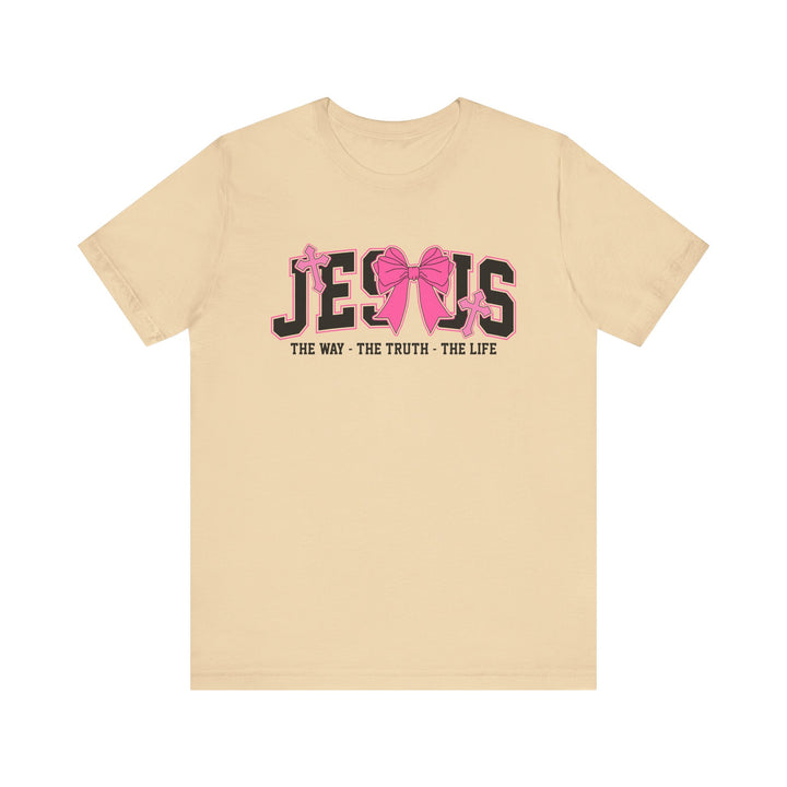 Jesus The Way The Truth The Life Pink Bow T-Shirt