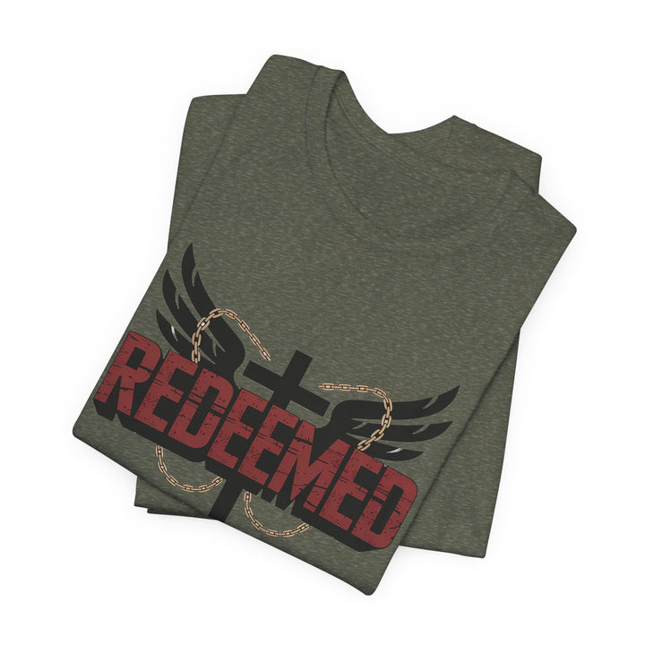 Christian Themed Unisex Short Sleeve Tee, Redeemed Shirt, Faith-Based Apparel, Inspirational T-Shirt, Spiritual Gift, Casual Wear