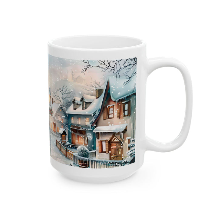 Winter Wonderland Ceramic Mug, Cozy Hot Cocoa Cup, Holiday Gift, Decorative Coffee Mug, Winter Scene Drinkware