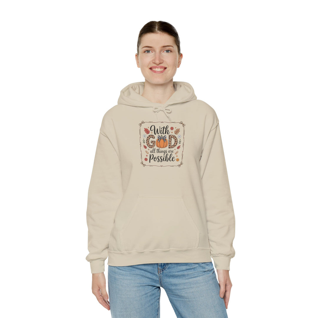 Christian Faith Leopard Print Hoodie - With God All Things Are Possible
