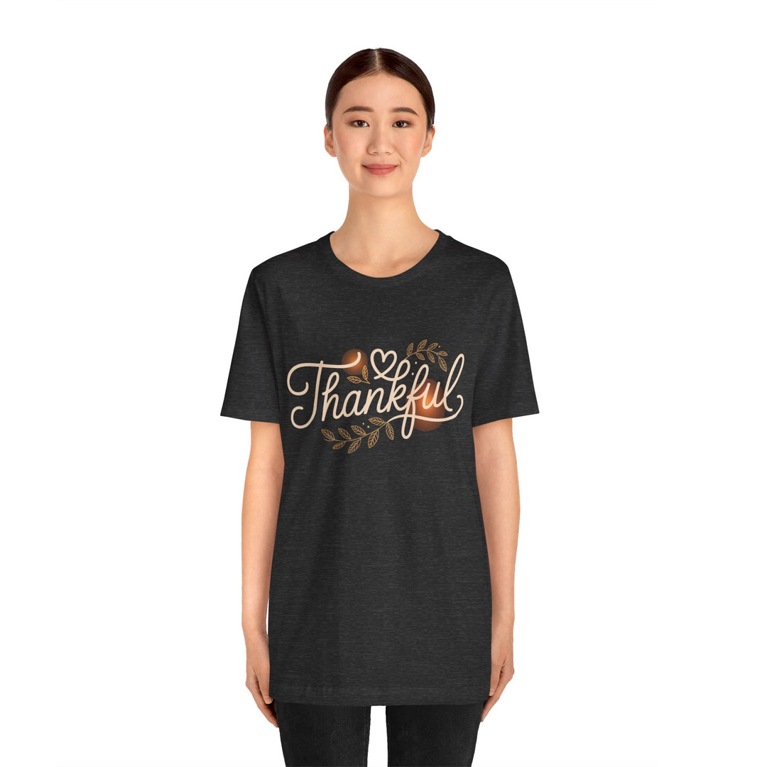 Thankful Tee - Unisex Jersey Short Sleeve Shirt for Thanksgiving, Gratitude Gift, Casual Wear, Family Gathering, Everyday Comfort