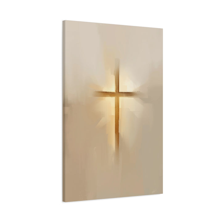 Light Through the Cross Canvas Print – Minimalist Christian Wall Art