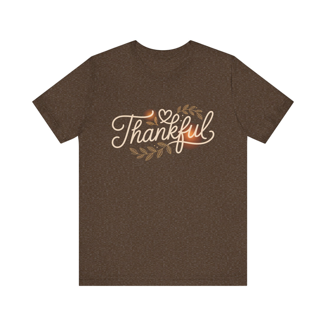 Thankful Tee - Unisex Jersey Short Sleeve Shirt for Thanksgiving, Gratitude Gift, Casual Wear, Family Gathering, Everyday Comfort