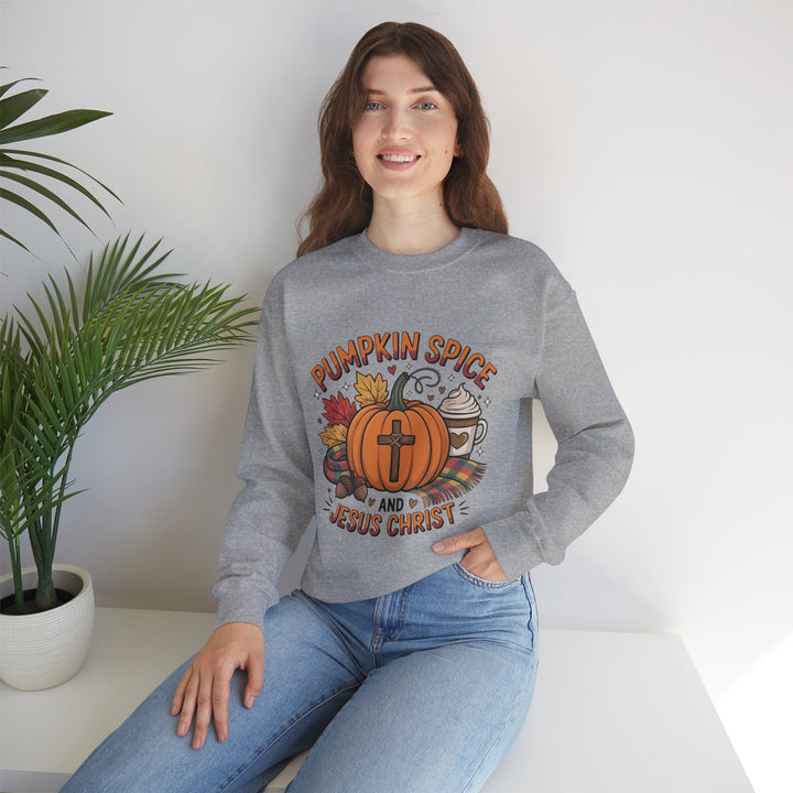 Fall Pumpkin Spice and Jesus Christ Sweatshirt