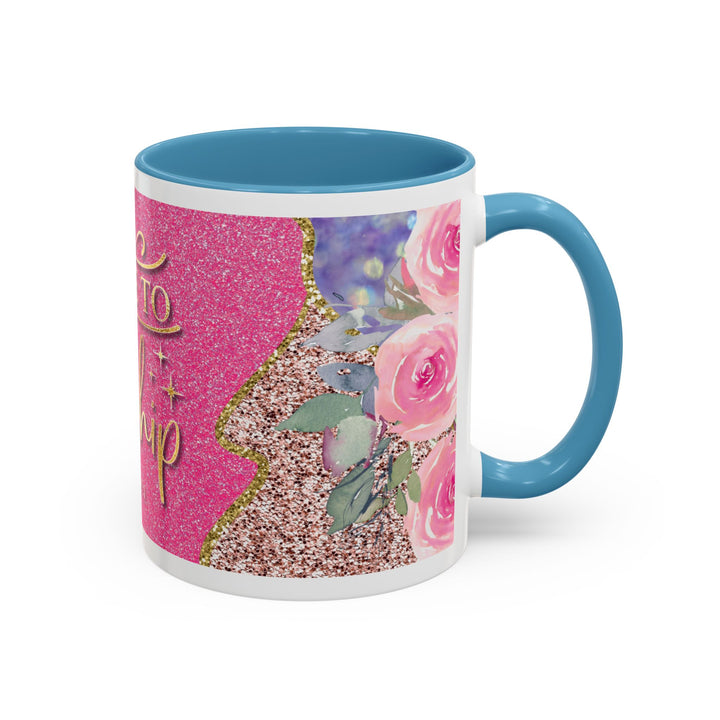 Made to Worship  Pink Glitter Floral Christian Mug