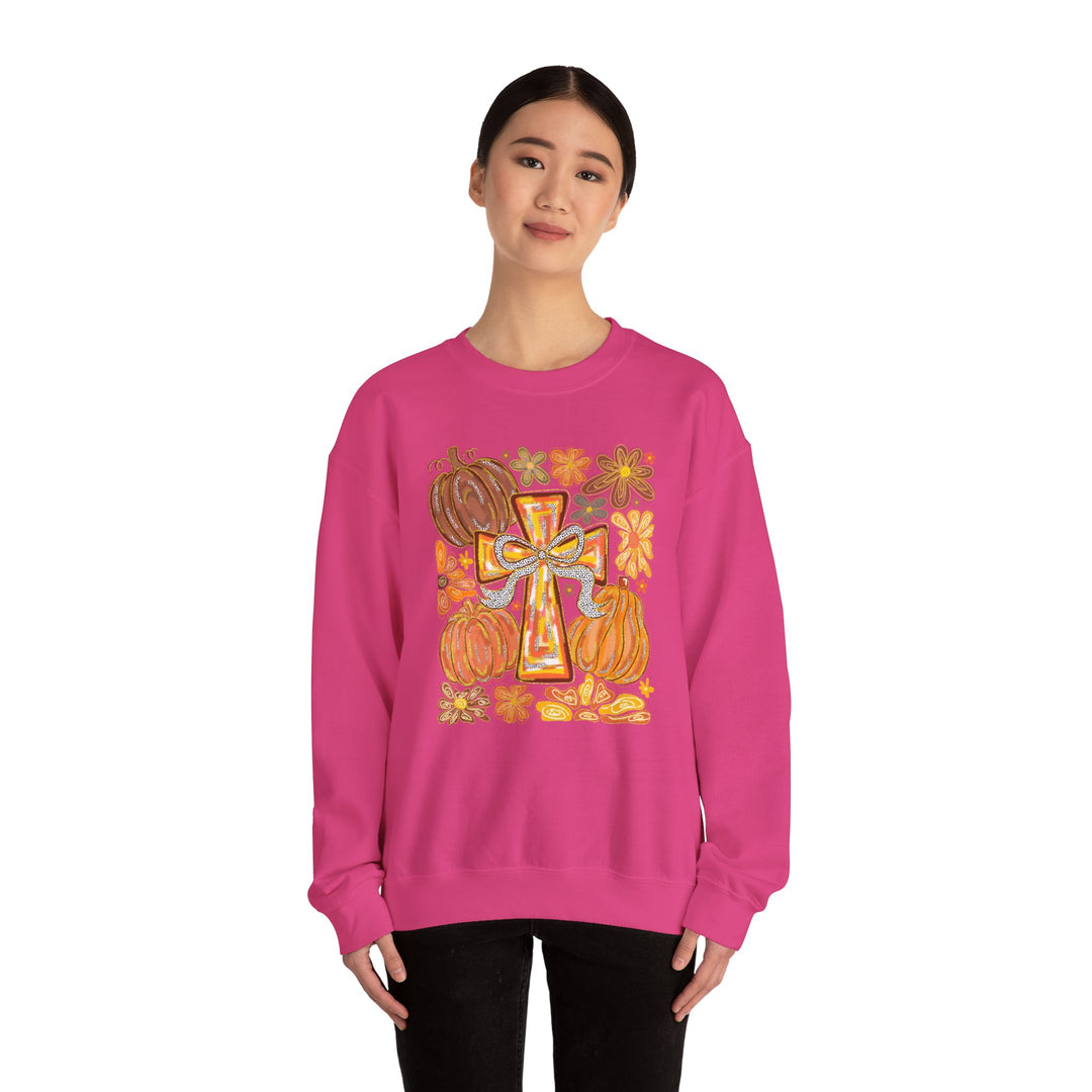 Fall Harvest Crewneck Sweatshirt, Autumn Sweatshirt, Thanksgiving Gift, Unisex Fall Apparel, Cozy Pumpkin Sweatshirt