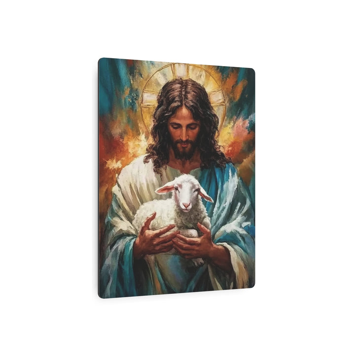 "Christ with Lamb" - Good Shepherd Metal Wall Art