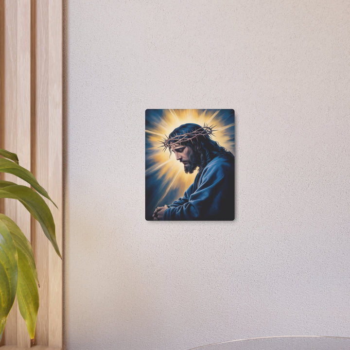 "Christ in Sacred Prayer" - Jesus Praying Metal Wall Art