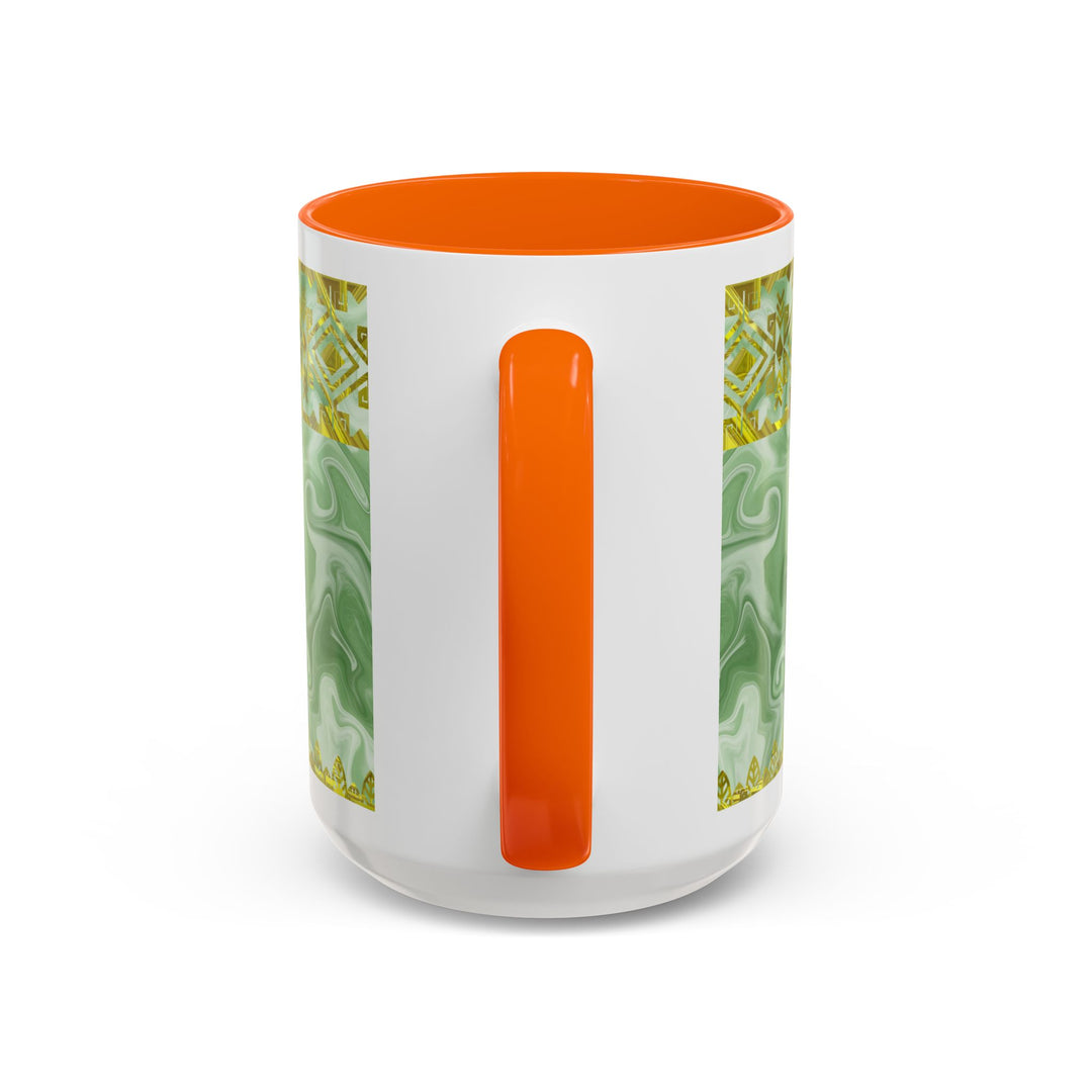 Gold Cross on Mint Marble – Elegant Christian Mug