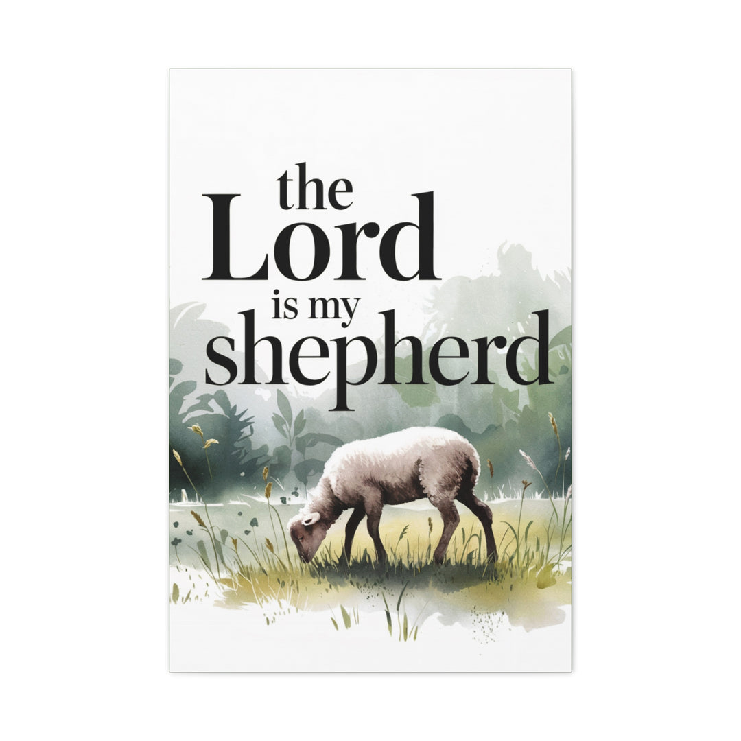 The Lord Is My Shepherd Canvas | Psalm 23 Watercolor Christian Wall Art