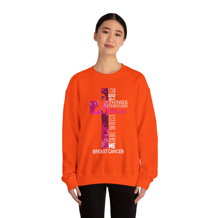 Inspirational Crewneck Sweatshirt for Breast Cancer Awareness, Faith Sweatshirt, Unisex Pullover, Hopeful Gift, Religious Apparel