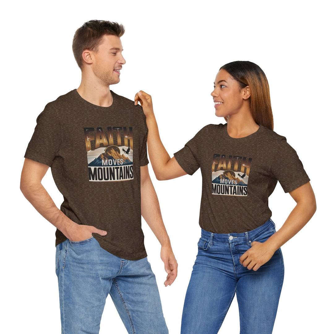 Faith Moves Mountains Tee, Inspirational Shirt, Motivational T-Shirt, Gift for Nature Lovers, Unisex Casual Wear