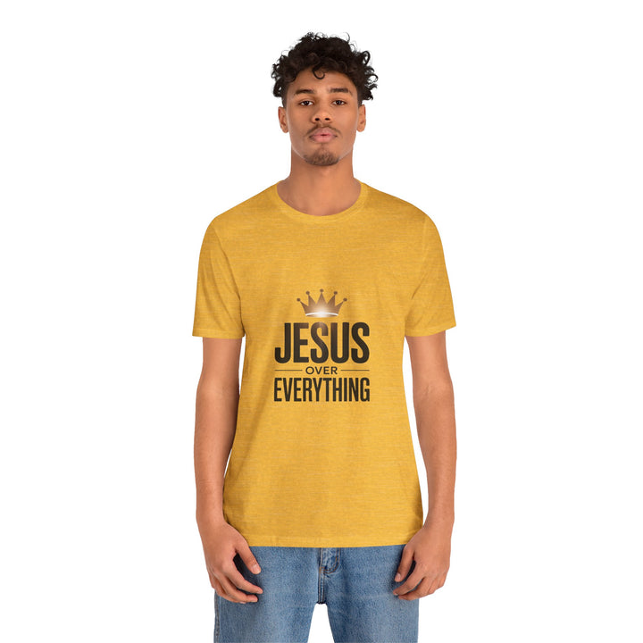 Jesus Over Everything – Christian Crown Graphic T-Shirt
