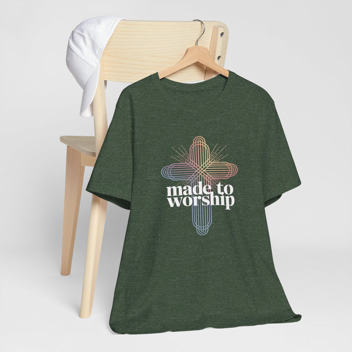Made to Worship Unisex Tee, Inspirational T-Shirt, Faith Apparel, Christian Gift, Church Wear, Casual Outfit