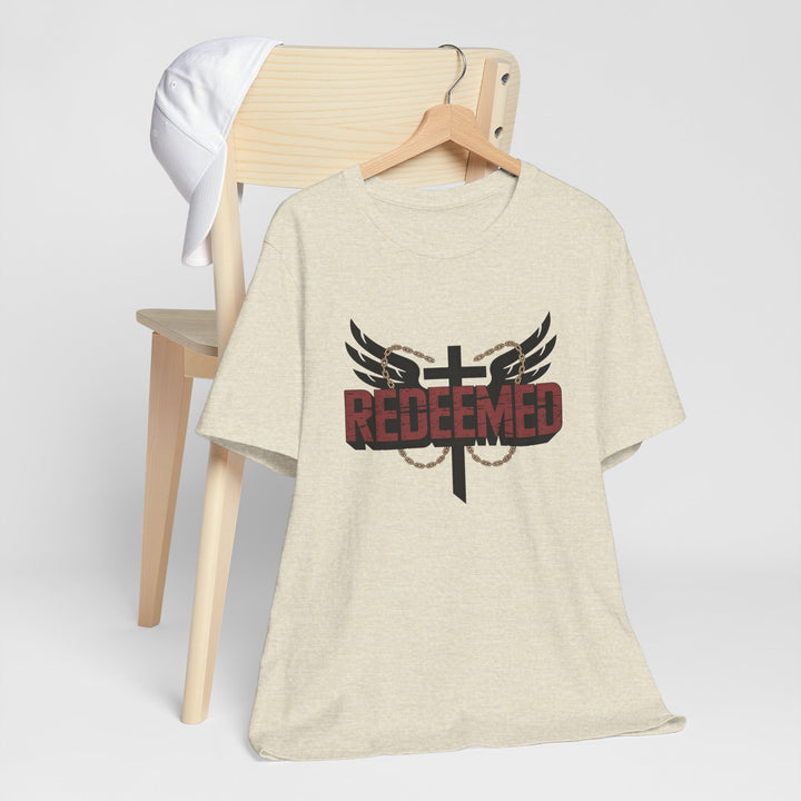 Christian Themed Unisex Short Sleeve Tee, Redeemed Shirt, Faith-Based Apparel, Inspirational T-Shirt, Spiritual Gift, Casual Wear