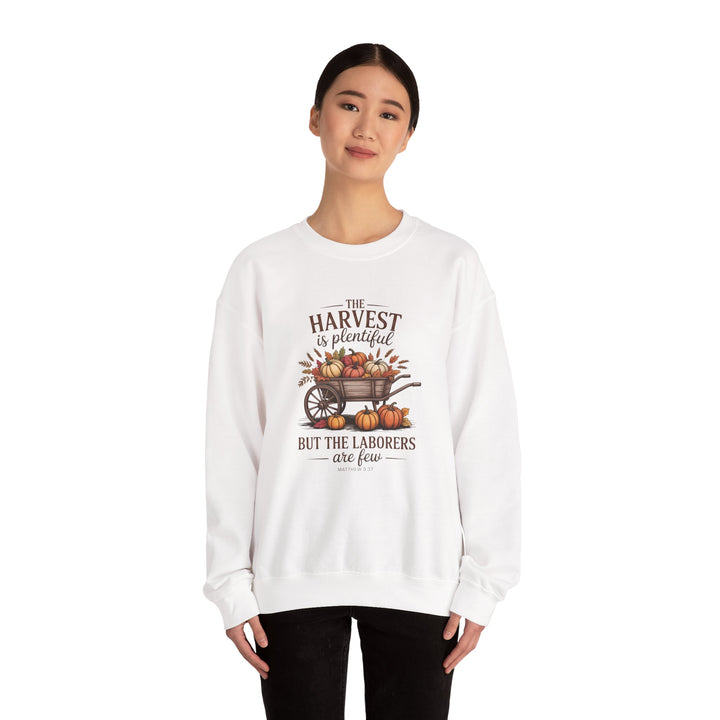 Autumn Harvest Hoodie with Matthew 9:37 Scripture Design