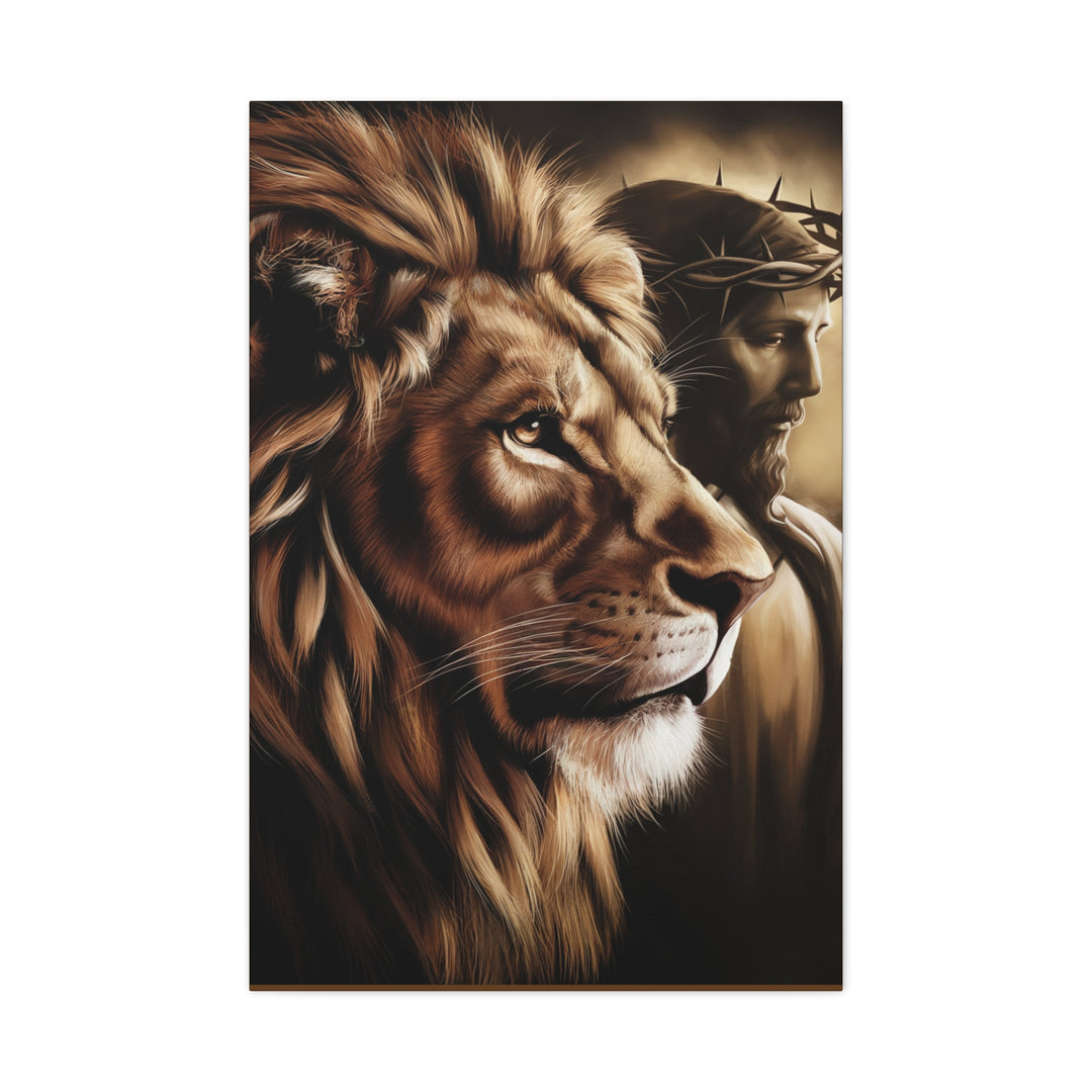 The Lion and the Lamb – Christian Canvas Wall Art | Bold Faith Decor Featuring Christ & Lion of Judah