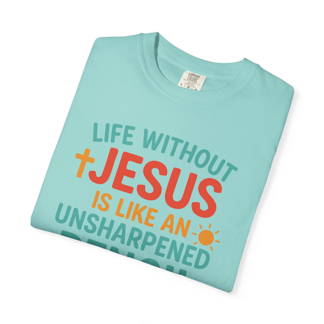 Christian Message Unisex T-shirt with Pencil Design