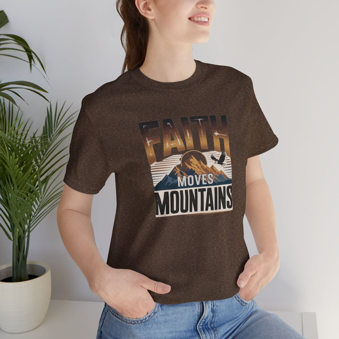 Faith Moves Mountains Tee, Inspirational Shirt, Motivational T-Shirt, Gift for Nature Lovers, Unisex Casual Wear