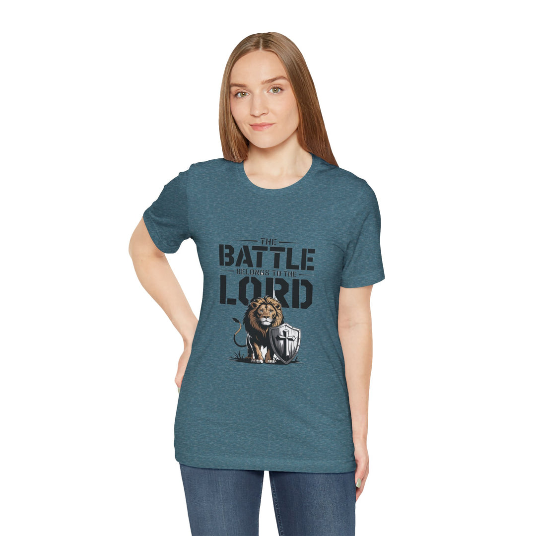 Faith-Inspired Short Sleeve Tee | The Battle Belongs to the Lord | Christian Apparel, Inspirational Shirt, Gift for Believers, [...]