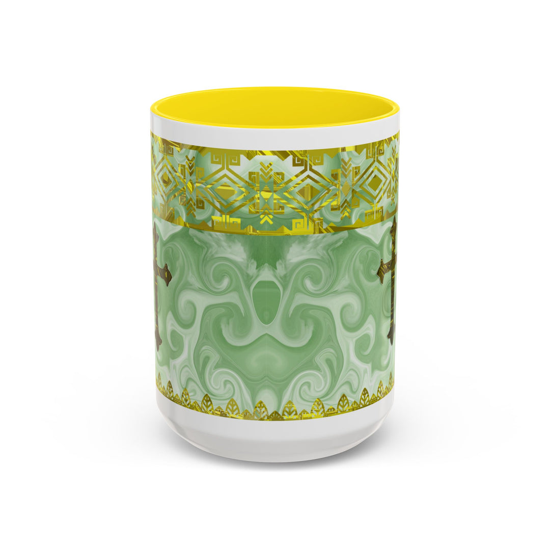 Gold Cross on Mint Marble – Elegant Christian Mug