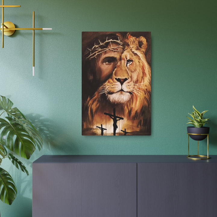 "Lion of Judah - Crown of Thorns" - Triumph & Sacrifice Metal Wall Art