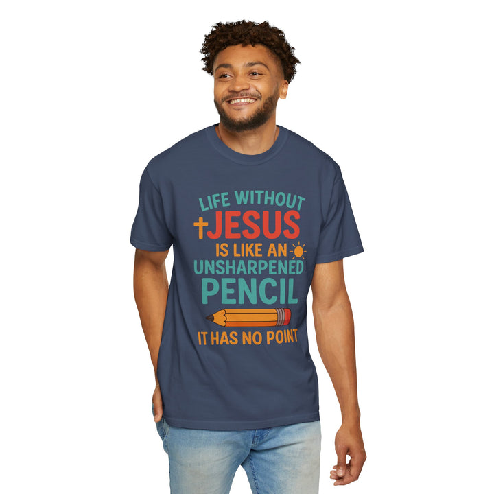 Christian Message Unisex T-shirt with Pencil Design