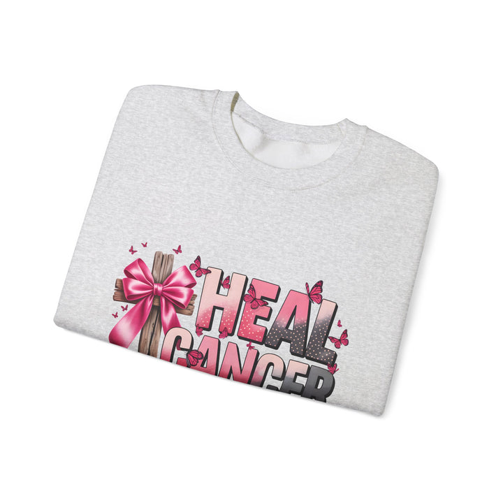 Inspirational Cancer Awareness Crewneck Sweatshirt, Comfort for Fighters, Supportive Gift, Breast Cancer Awareness, Faith & Hope