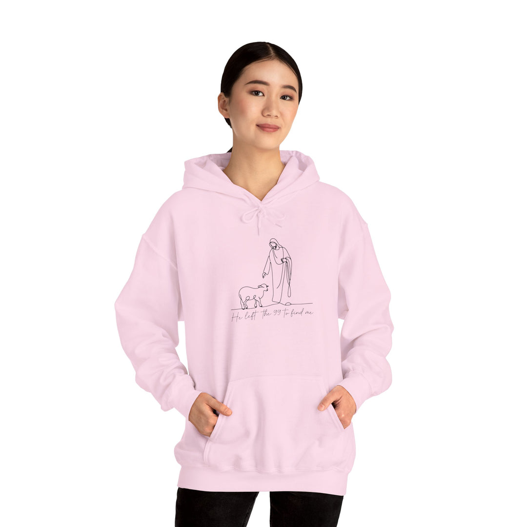 Christian Jesus and Lamb Hoodie Sweatshirt - 'He left the 99 to find me'