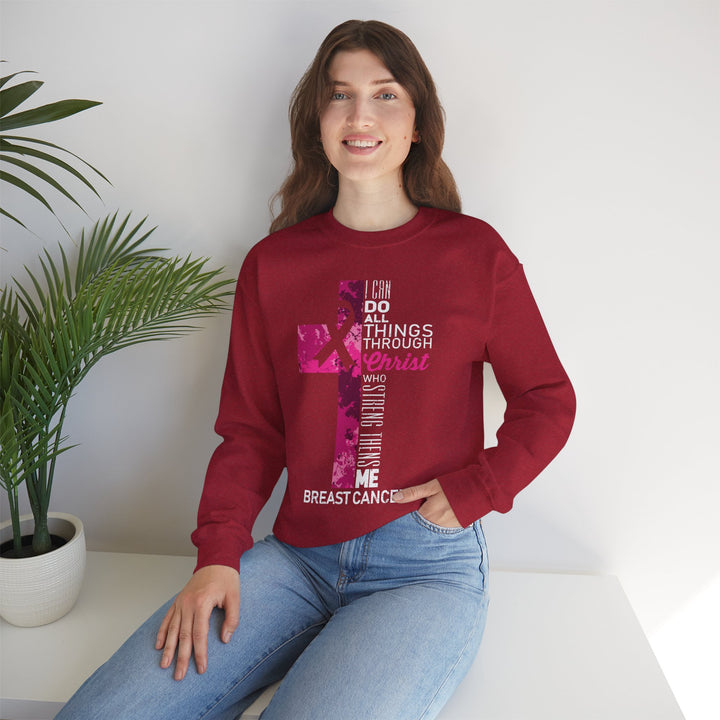 Inspirational Crewneck Sweatshirt for Breast Cancer Awareness, Faith Sweatshirt, Unisex Pullover, Hopeful Gift, Religious Apparel