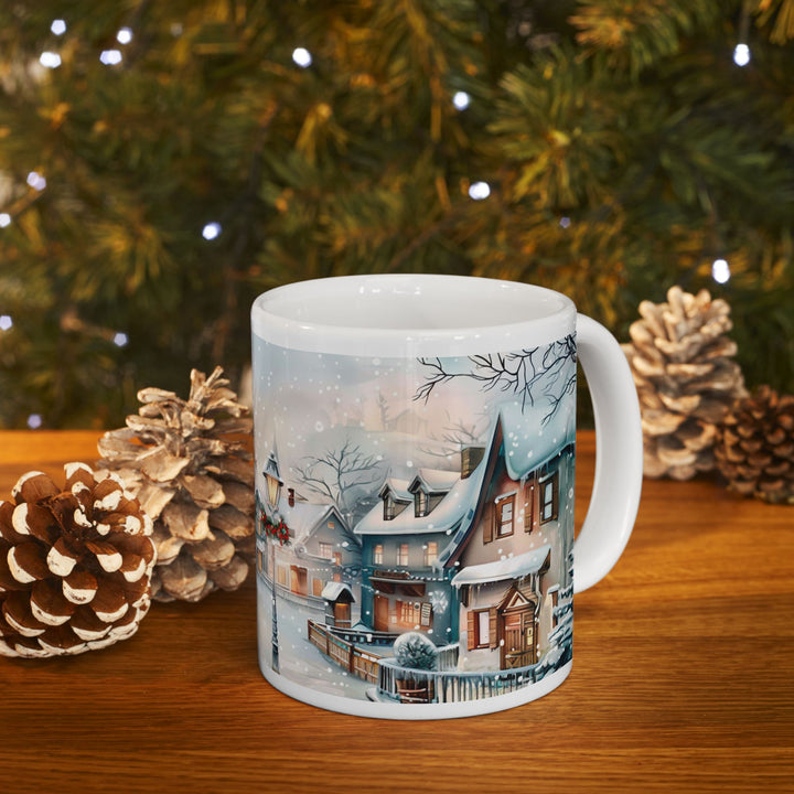 Winter Wonderland Ceramic Mug, Cozy Hot Cocoa Cup, Holiday Gift, Decorative Coffee Mug, Winter Scene Drinkware