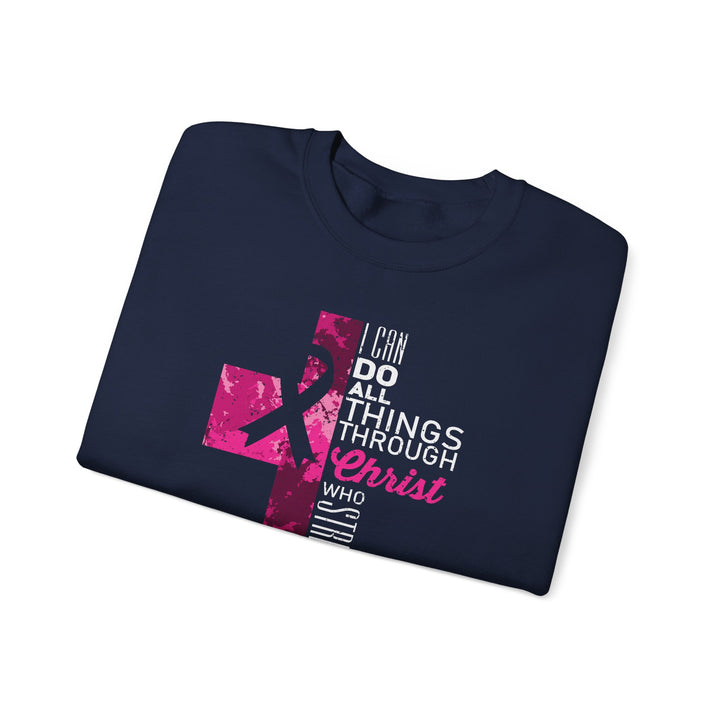 Inspirational Crewneck Sweatshirt for Breast Cancer Awareness, Faith Sweatshirt, Unisex Pullover, Hopeful Gift, Religious Apparel