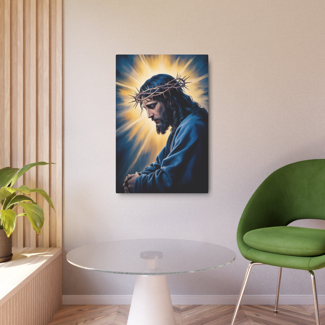 "Christ in Sacred Prayer" - Jesus Praying Metal Wall Art