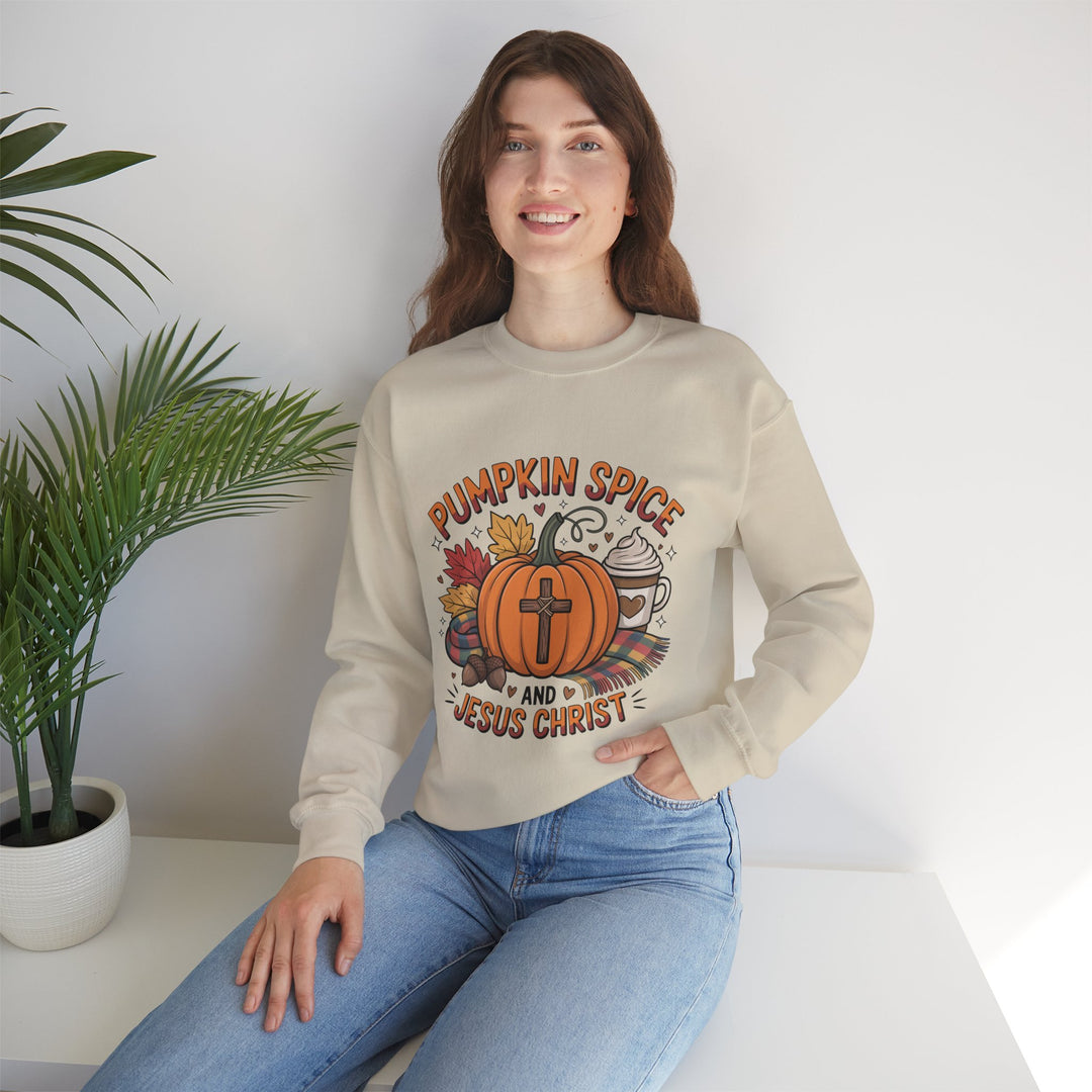 Fall Pumpkin Spice and Jesus Christ Sweatshirt