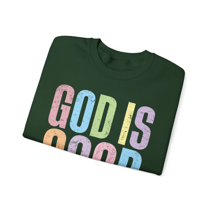Inspirational God is Good Sweatshirt, Religious Crewneck, Faith-Based Apparel, Comfortable Casual Wear, Church Gift, Positive Vibes
