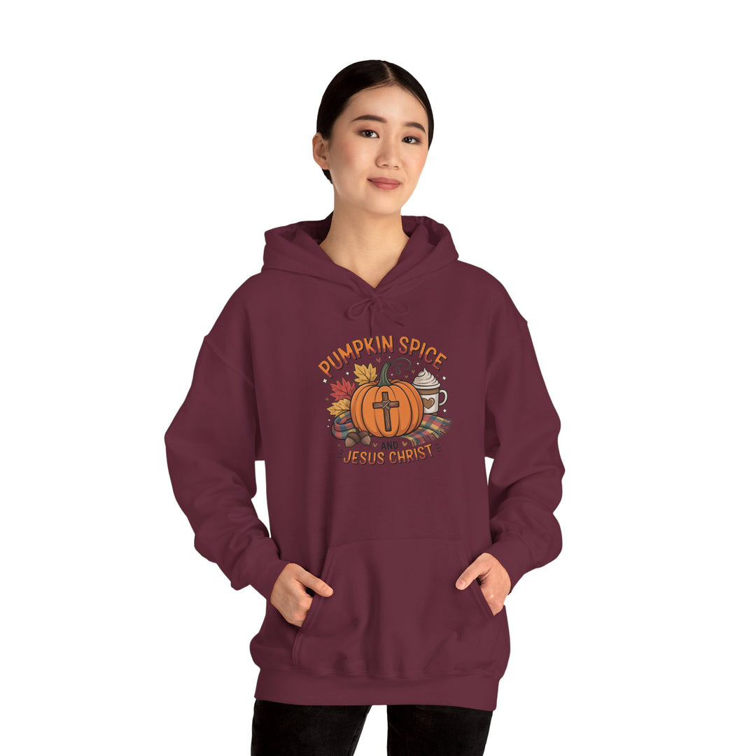 Fall Pumpkin Spice and Jesus Christ Hoodie Sweatshirt