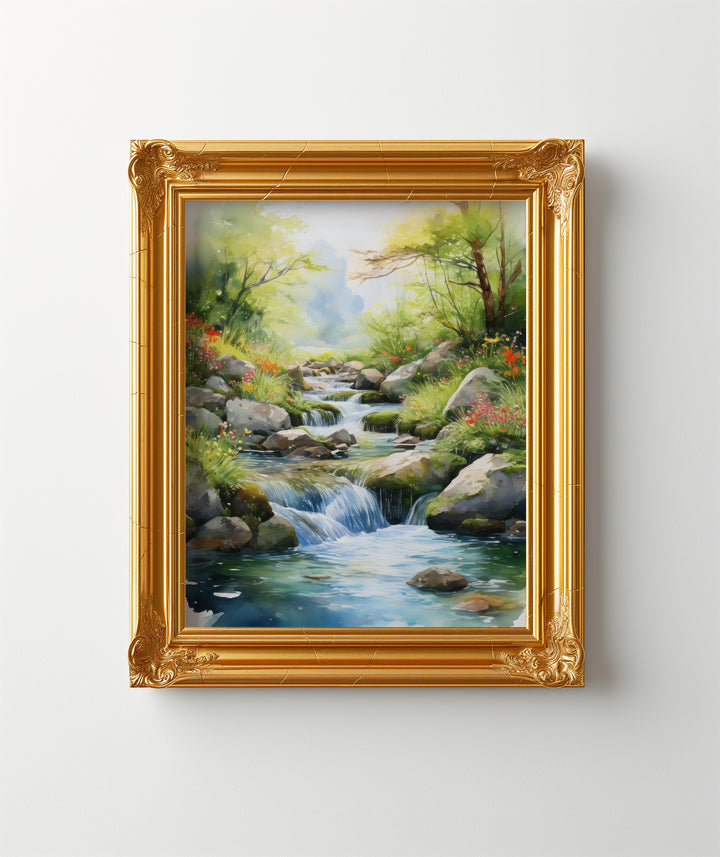 Pure Waters – Watercolor Landscape Print Inspired by Psalm 51